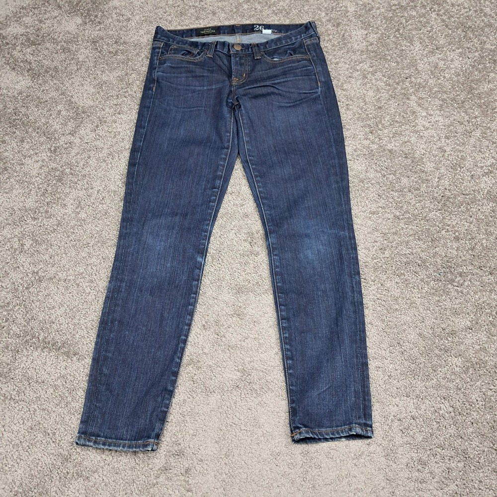J.Crew‎ Toothpick Ankle Skinny Jeans Dark Wash Stretch Denim Womens Size 26